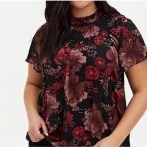 Torrid Georgette Pintuck Chiffon Top